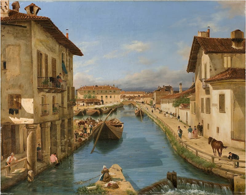 Giuseppe Canella, Veduta del canale Naviglio presa sul ponte di San Marco