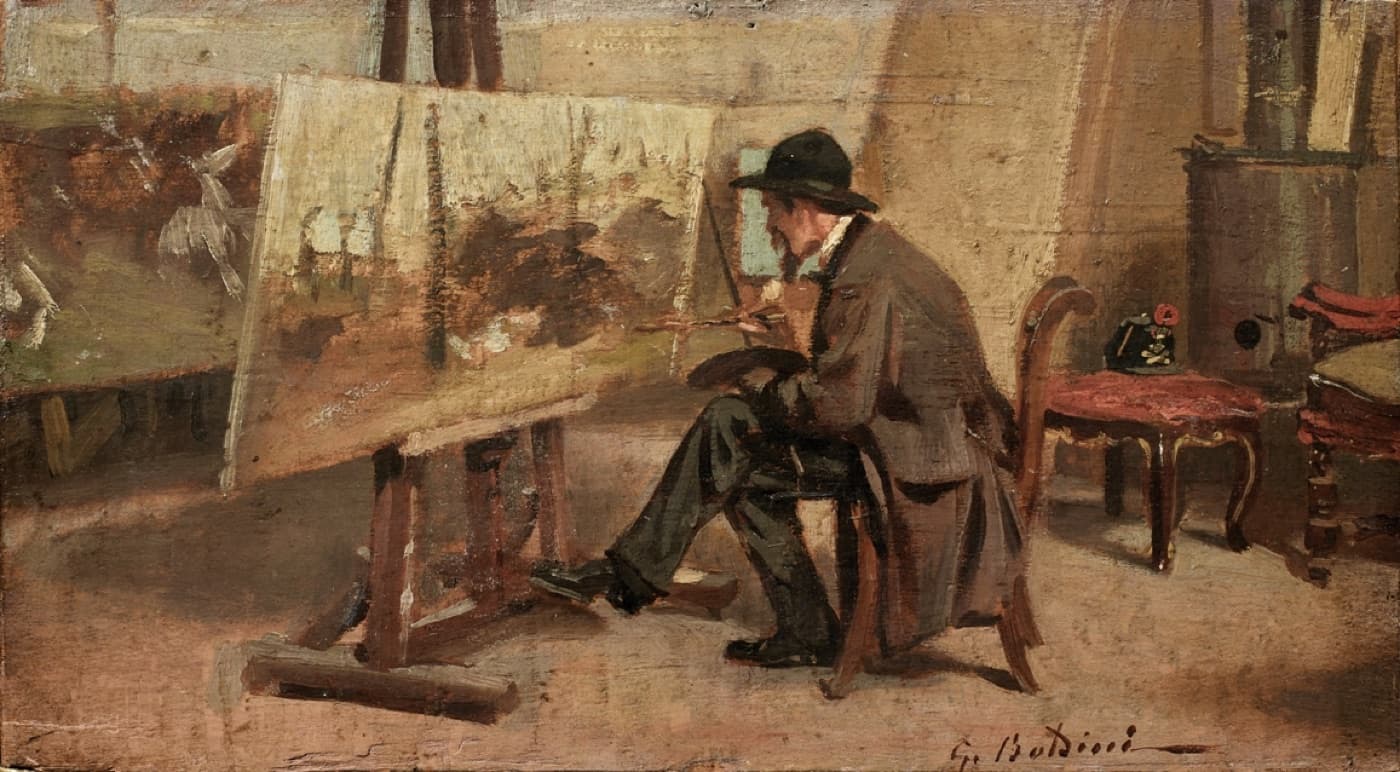 Giovanni Boldini, Giovanni Fattori nello studio